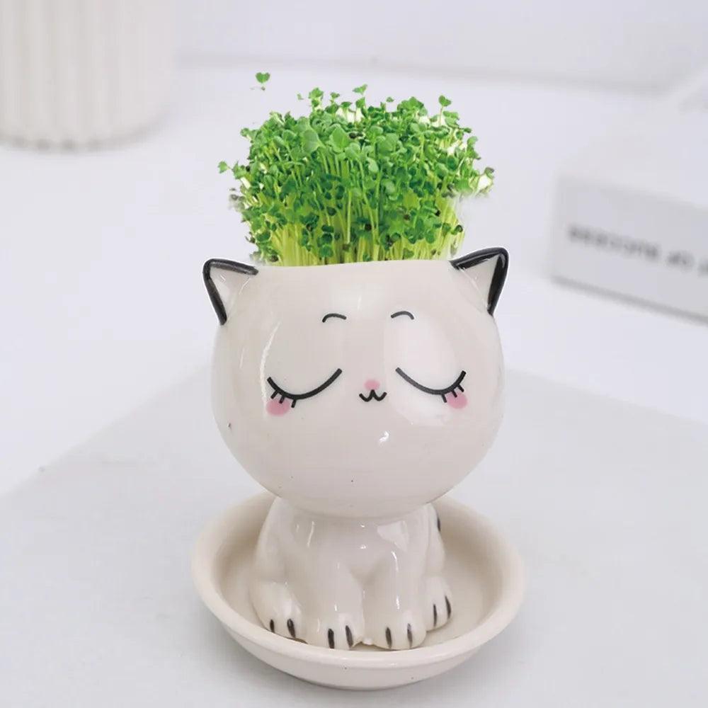 Mini Cat-Shaped Ceramic Vases - HEAVENC