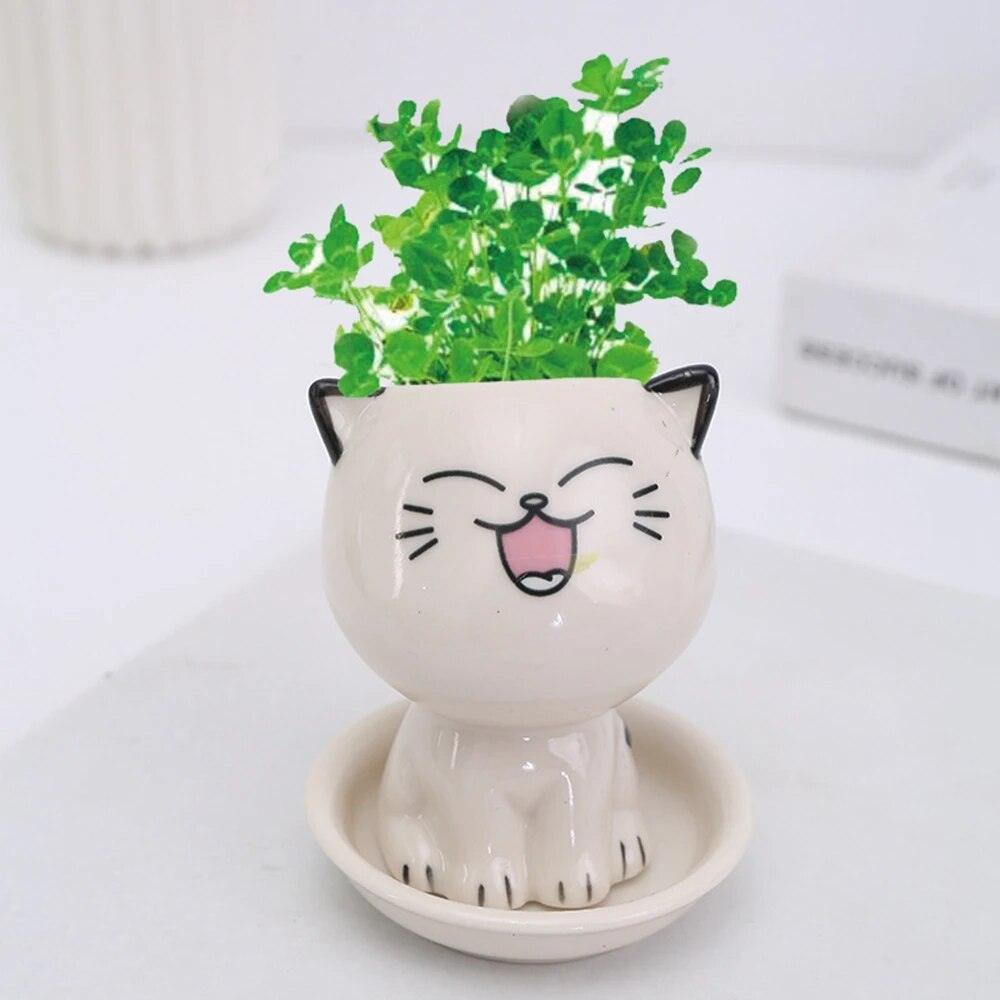 Mini Cat-Shaped Ceramic Vases - HEAVENC