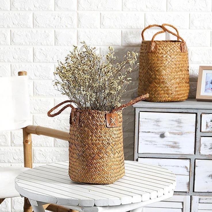 Woven Storage Baskets with Handles - HEAVENC