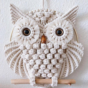 Handmade Owl Macrame Wall Hanging Tapestry - HEAVENC