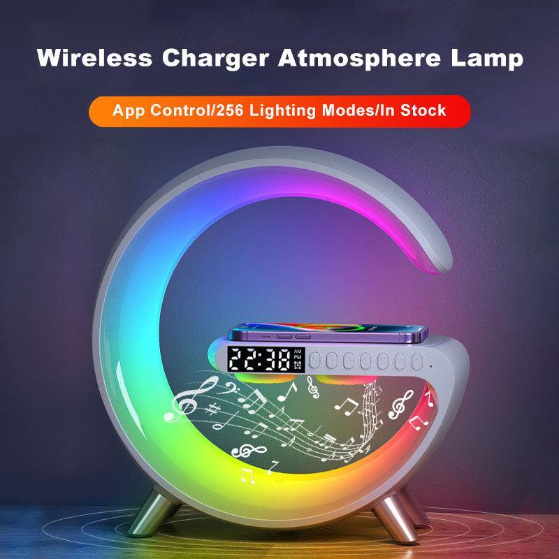Smart G-Shaped LED Lamp with Bluetooth Speaker & Wireless Charger - HEAVENC